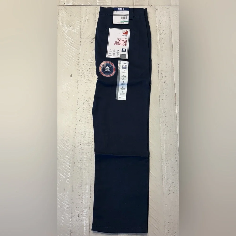 IZOD Tough Cotton Stretch Navy Pants